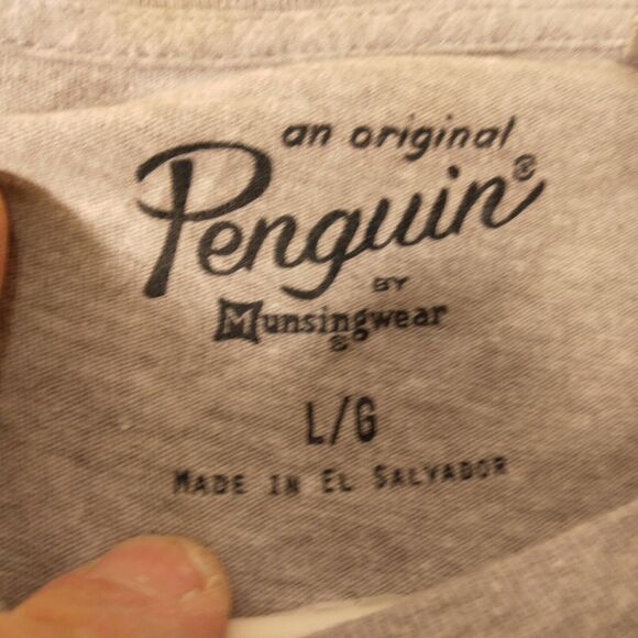 Original Penguin tshirt mens L large gray short sleeve beer  lemons good times - Picture 6 of 8